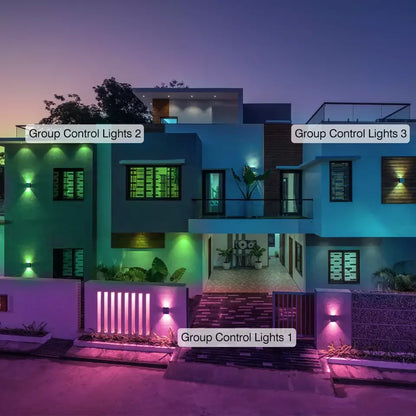 Smart Outdoor Lights Color Changing RGB+ 2700K-6500K Square Aluminum Waterproof Rustproof App Control Up and Down Lights