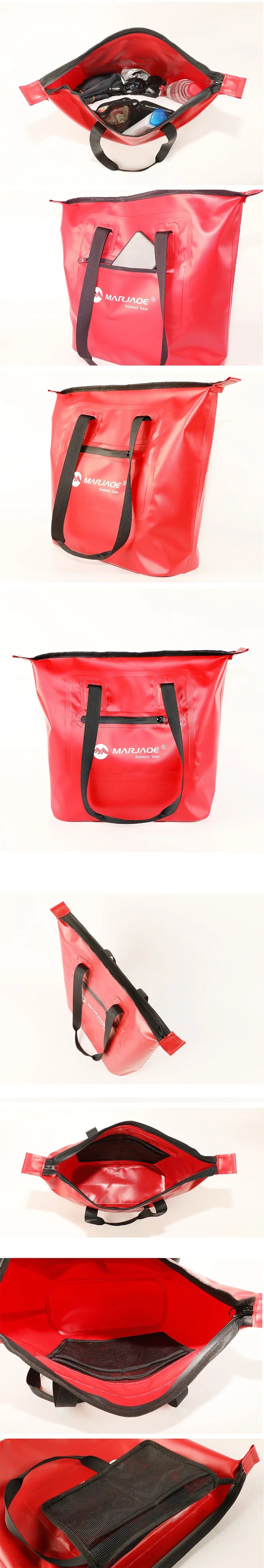 Waterproof Tote Beach Bag with Airtight Zipper Duffel Bag Dry Saddle Luggage Storage Beach Rafting Motorcycle Swimming Bags