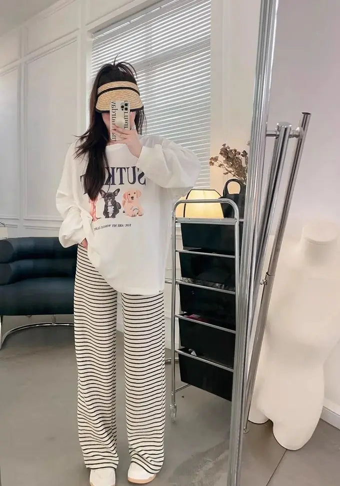 2025 Maternity Pants Home Clothes for Pregnant Women Leisure Belly Support Clothing Pregnancy Striped Trousers Woman Summer Kids