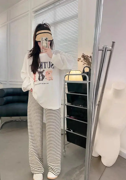 2025 Maternity Pants Home Clothes for Pregnant Women Leisure Belly Support Clothing Pregnancy Striped Trousers Woman Summer Kids