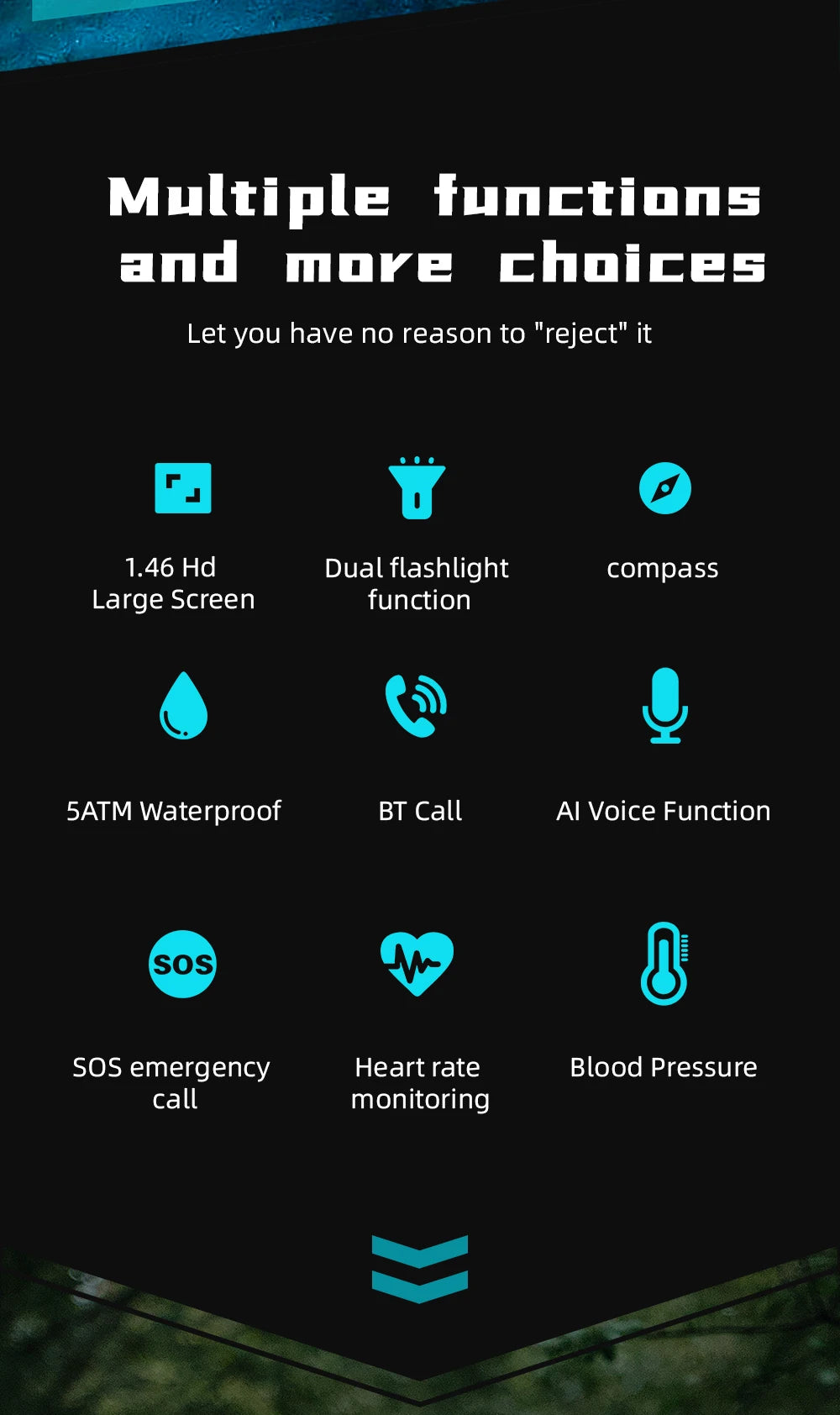 LOKMAT ZEUS 6 PRO Smart Watches Bluetooth Calls Flashlight Waterproof Smartwatches 1.46'' Screen Compass Sport Fitness Tracker