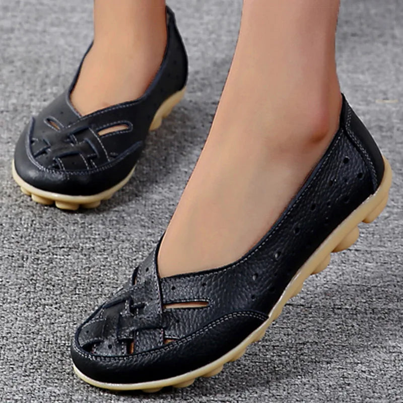 Shoes Women  2025 Soft Leather Shoes White Women's Loafer Slip On Flats Zapatos De Mujer Flat Shoes Women Casual Footwear Female