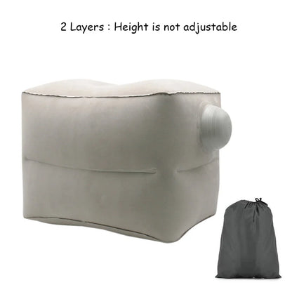 Inflatable Travel Pillow Foot Rest Kids Car Airplane Sleeping Bed Leg Support Height Adjustable Footrest Pillow for Long Trips