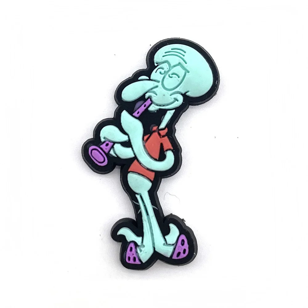 1pcs SpongeBob Shoe Buckle Anime Patrick Star Crocs Charms Cartoon Crocs Accessories Sandals Decorate Kids Party X-mas Gifts