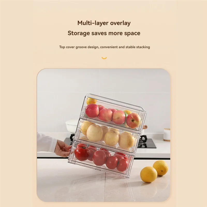 ABYN-Refrigerator Drawers Stackable Fridge Organizer Bins For Refrigerator Organizers And Storage