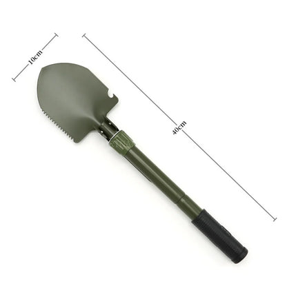 Foldable Portable Mounted Shovel Camping Tent Outdoor Shovel Self-defense Survival Tool Compass Storage Bag