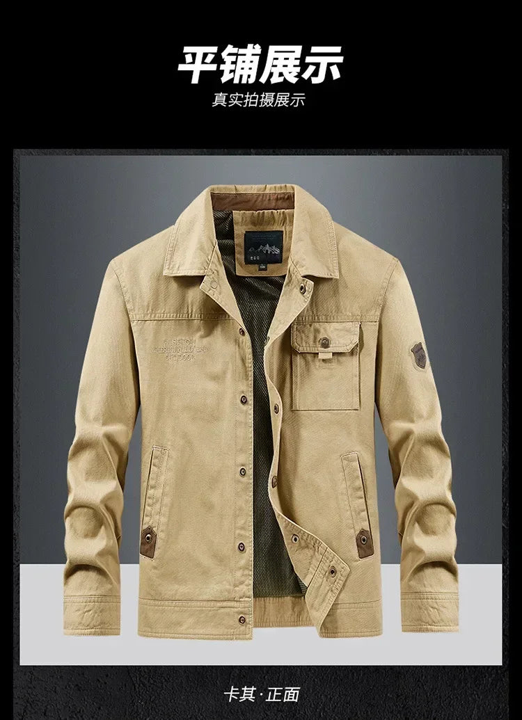 Autumn JacketMen Cotton Windbreaker Bomber Coat Military Men's Tactics Jackets Man Cargo Casual Jacket Mens Clothes Spring