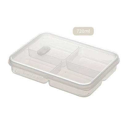WORTHBUY 4/6-Grids Fridge Sealed Fresh-Keeping Box With Lid Plastic Freezer Food Storage Box Reusable Food Container For Kitchen