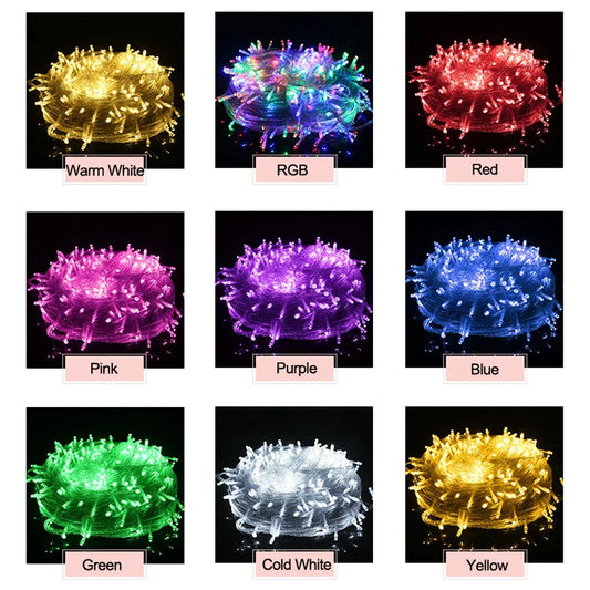 LED String Holiday Lights 220V 4m 96Leds Christmas Garland Fairy Xmas Party Garden Stage Outdoor Waterproof Decorative Light