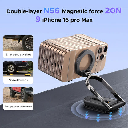 UGREEN Magnetic Car Phone Holder Dashboard 360° Rotatable & Detachable Car Mount For Magsafe iPhone 16 15 Pro Samsumg S25 Xiaomi
