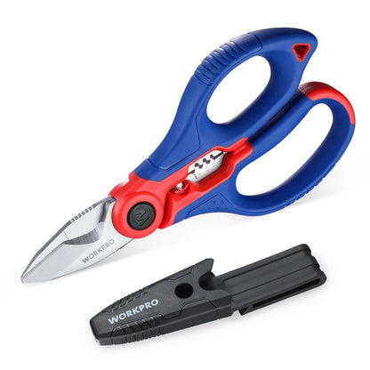 WORKPRO Electrician Scissors Wire Stripper Hand Tool Wire Stripper Wire Cable Cutter Plumbing Electrical Cable Stripper Wire