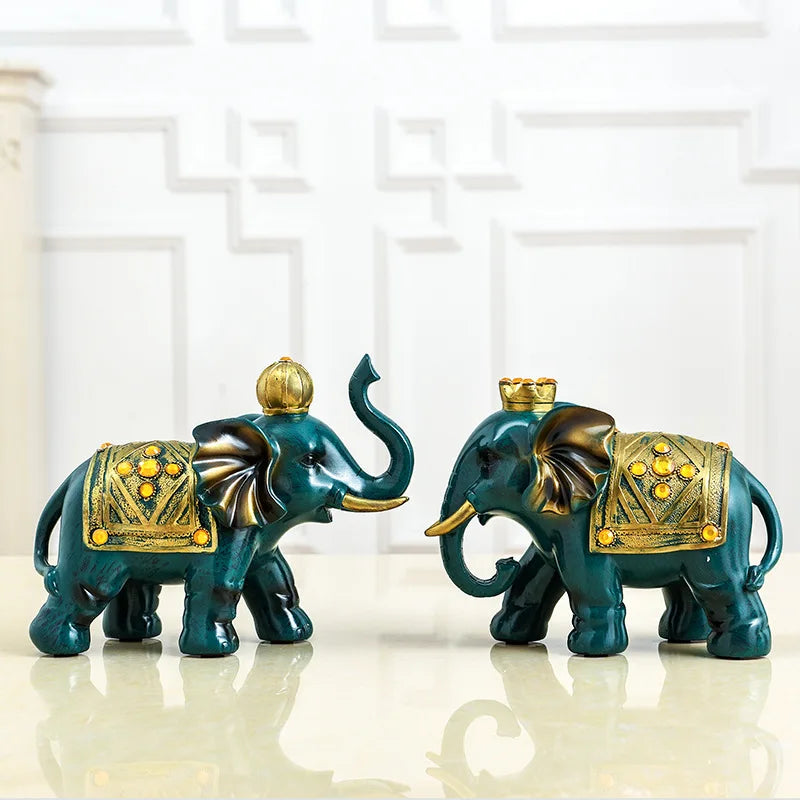 Good luck elephant figurine, figurine collection decorating home décor living room table, ceramic sculpture decorating gifts