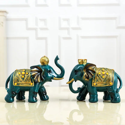 Good luck elephant figurine, figurine collection decorating home décor living room table, ceramic sculpture decorating gifts