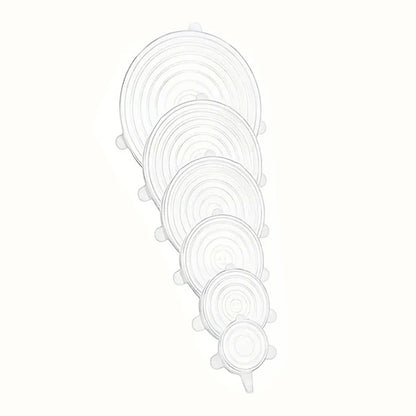 6Pcs Six-Piece Set of Fresh-Keeping Lids, Silicone Sealing Lids, Silicone Crisper Lids, Smiley Face Sealing Lids, Fresh-Keeping Lids