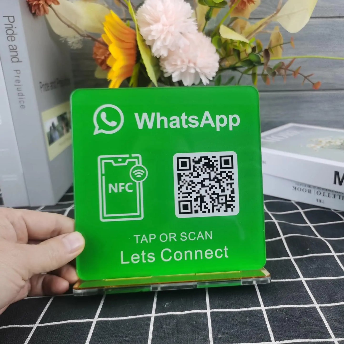 Review Us on Google Custom Google Review Sign With NFC Beauty Salon Business Decor Acrylic Google Review QR Code Sign