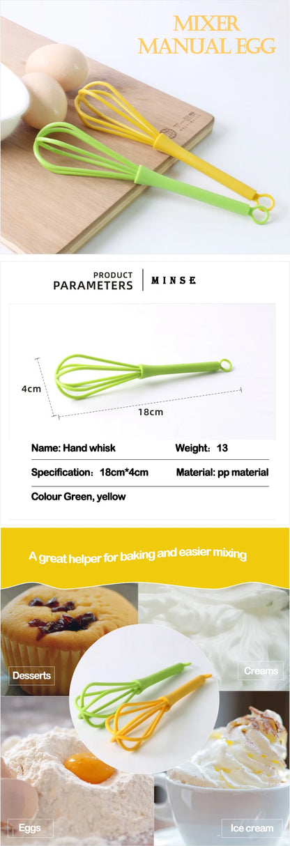 Kitchen Accessories Egg Hand Mixer Whisk Plastic Cooking Tools Cream Baking Flour Mixer Egg Tool kitchen gadgets 1PC