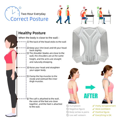 Back Posture Corrector Corset Clavicle Spine Posture Correction Adjustable Support Belt Pain Relief Traine Spine Posture Support