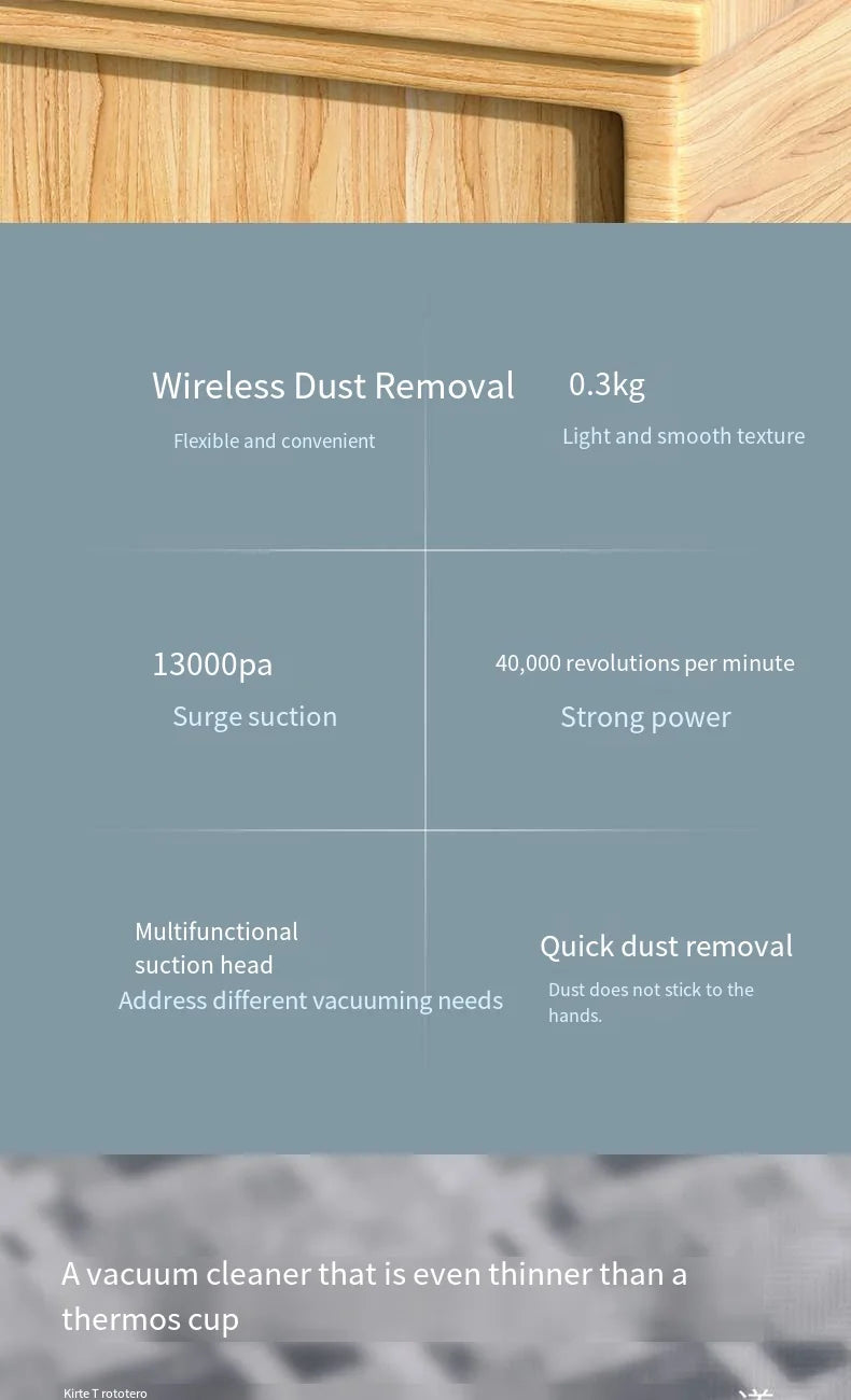 Vacuum Cleaner Mini Car Cleaning Powerful Suction Handheld Car Vacuum Cleaner Rechargeable for Car and Home Auto Vacuum Cleaner