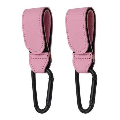 1PCS Baby Stroller Hook PU Leather Adjustable Pram Hook Cart Organizer Diaper Bag Hanger Children Boy Girl Travel Accessories