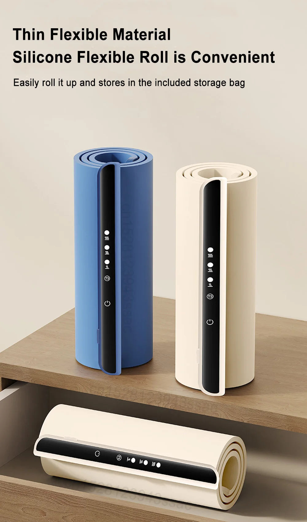 Electric Warming Tray Food Warmer Foldable Food Warming Mat Electric Warming Pad for Food Portable Silicone Food Warmer Plate