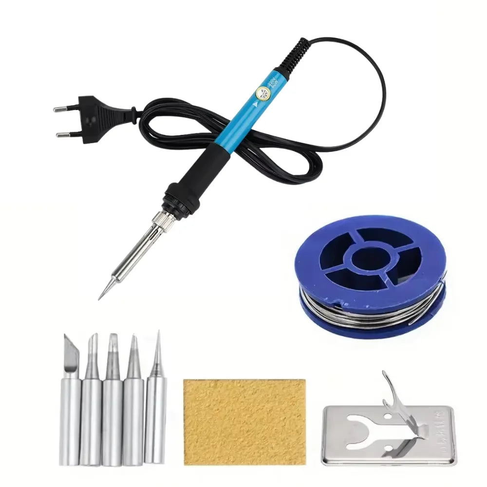 60W Electric Soldering Iron Replaceable Soldering Iron Adjustable Temperature  Head Soldering Iron Pen Welding Kit