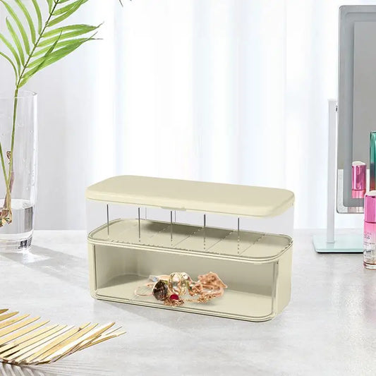 Cable Box Organizer Clear Cord Storage Organizer Cable Management Box With Compartments Charger Wires Case For Drawer Desk