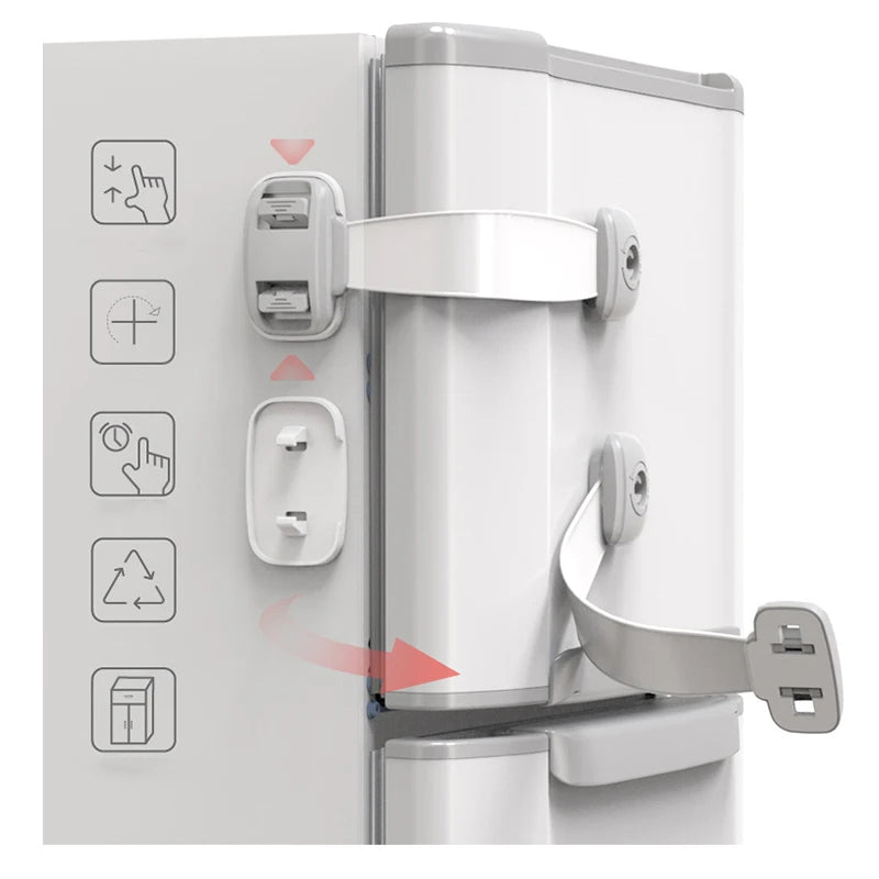 1/4 PCS Baby Safety Drawer Door Lock Multi-Function Child Protection Anti-Pinch Cabinet Refrigerator Safety Buckle Plastic