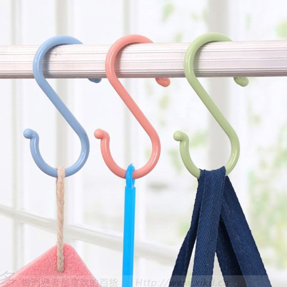 Plastic Multipurpose Portable S Shape Hanging Hooks 4Pcs/8Pcs Kitchen Home Organizer Clothing Rack Baby Stroller Hanger