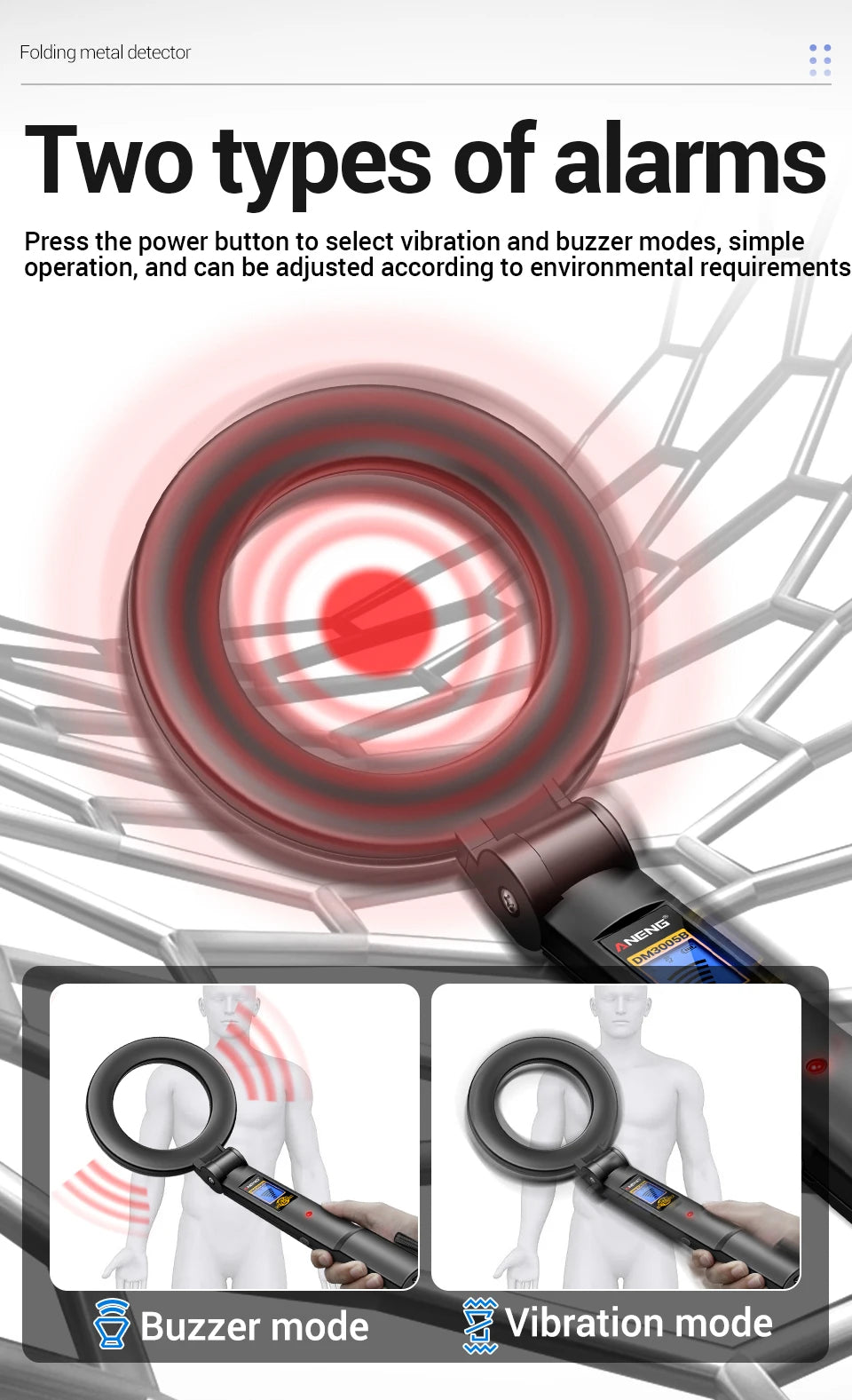 Metal Detectors ANENG DM3005B Handheld Portable High Sensitivity Metal Detector Underground Underwater Metal Finder Test Tools