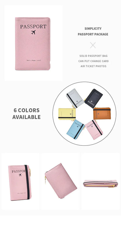 RFID Blocking Passport Wallets Zipper Waterproof Wallet  Hand holder Anti-Theft Cell Phone Purse Travel Accessories