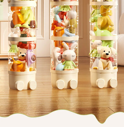 Doll Storage Bucket Transparent Moistureproof Storage Tube for Children's Plush Toys Organizer Home Organization and Storage