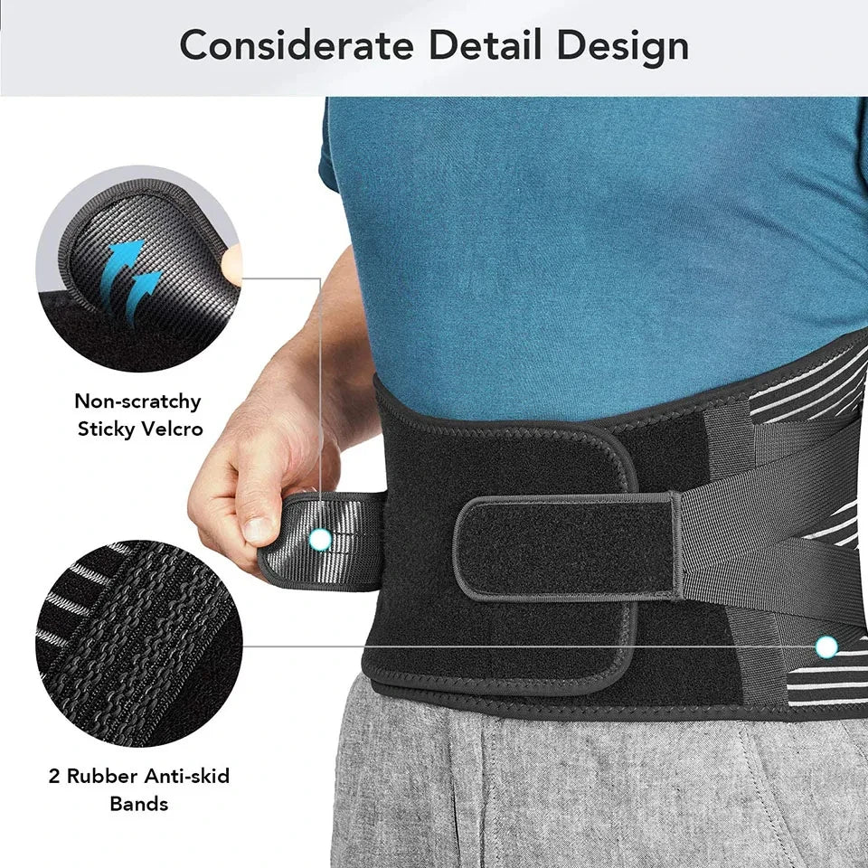 Back Braces Waist Belt Men Women Work Lower Back Pain Relief Breathable Anti-skid Spine Lumbar Support Belt
