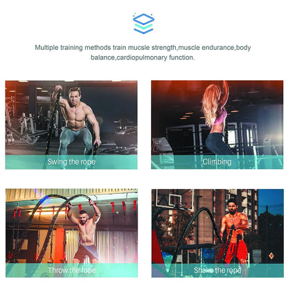 Battle Rope 38MM*3M 9M 12M 15M Length Fitness Polyester Heavy Jump Skip for Home Gym Body Workout Core Strength Training Muscle