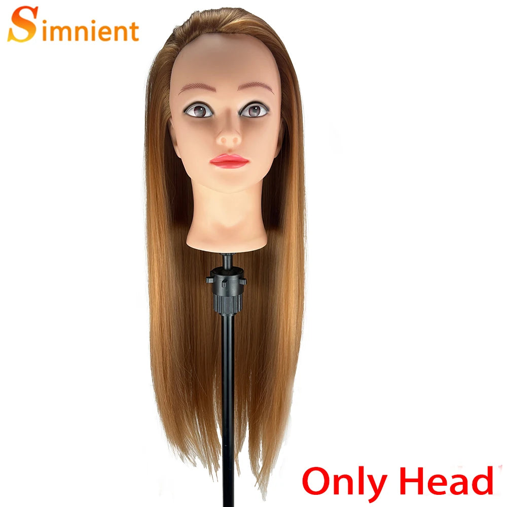 70Cm 100% High Temperature Fiber Blonde Hair Mannequin Head Training Head For Hairstyles Braid Hairdressing Manikin Doll Head