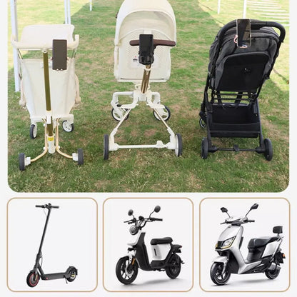 2 in 1 Baby Stroller Hooks Rotatable Creative Stroller Phone Holder Stable Detachable Bicycle Hanging Double Hook Universal