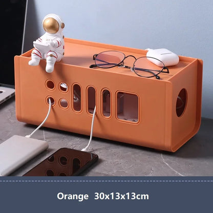 Cable Storage Box Dustproof Power Cable Storage  Wire Manager  Desktop Charging Cable Collect Box