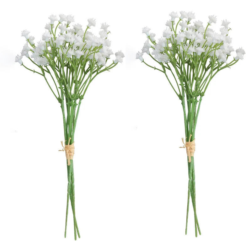 White Babys Breath Flowers Artificial White Fake Flowers Gypsophila DIY Floral Bouquets Arrangement Wedding Home Decor