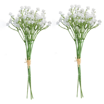 White Babys Breath Flowers Artificial White Fake Flowers Gypsophila DIY Floral Bouquets Arrangement Wedding Home Decor
