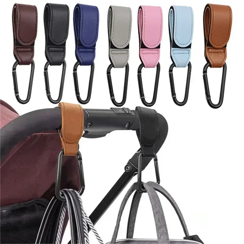 1/2pcs PU Leather Baby Bag Stroller Hook Pram Rotate 360 Degree Rotatable Cart Organizer Pram Hook Crochet Stroller Accessories