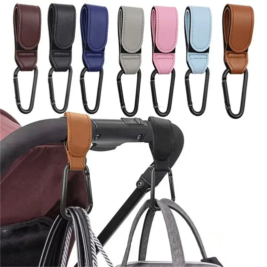 1/2pcs PU Leather Baby Bag Stroller Hook Pram Rotate 360 Degree Rotatable Cart Organizer Pram Hook Crochet Stroller Accessories