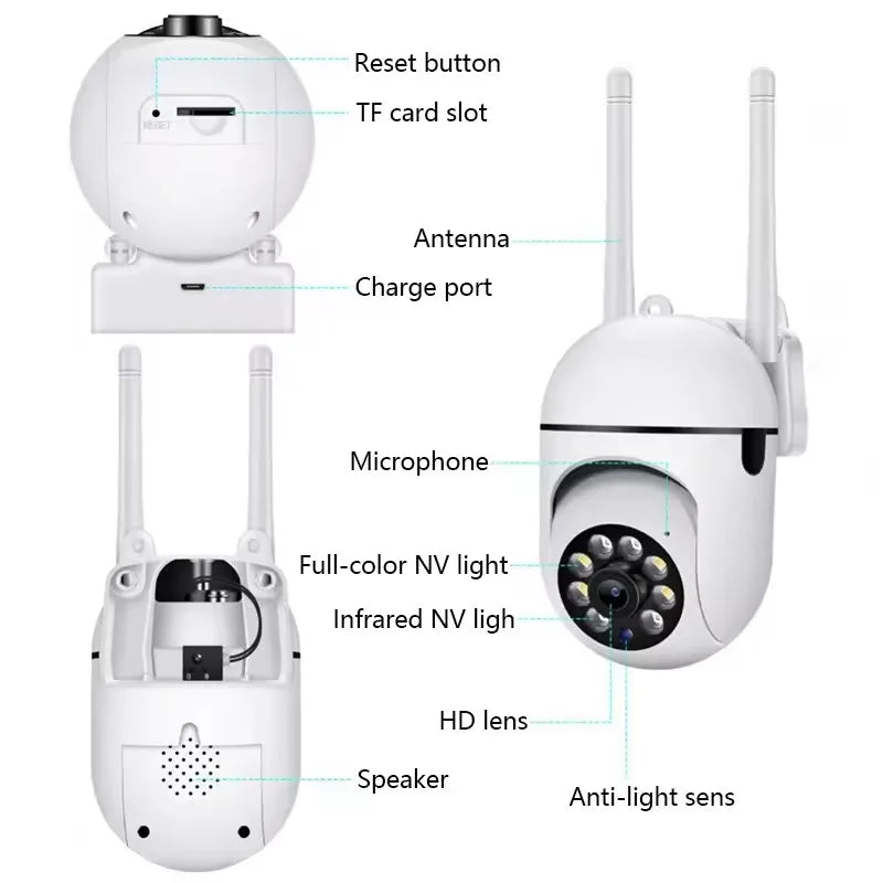 Smart 2.4G WiFi Camera for Home Security Video Surveillance Supprt Two Way Audio Mobile Motion Outdoor/Outside Night Vision