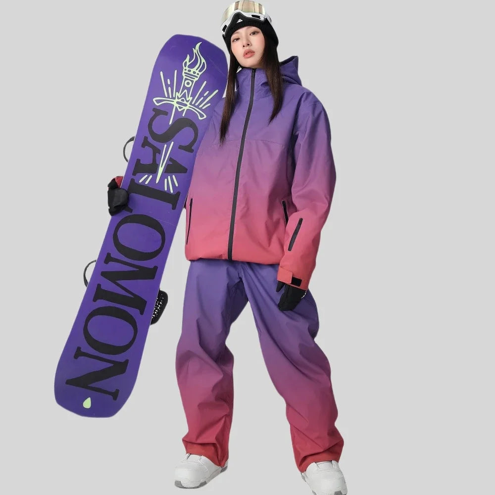 Winter Couple Skiing Suites New Warm Woman Snow Set Outdoor Ski Sport Suit Men Windproof Snowboard Tracksuit Loose Snow Clothing