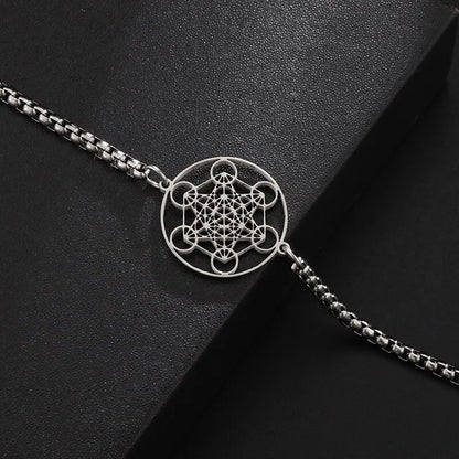 Angel Seal Archangel Metatron Cube Bracelet Women Men Salomon Box Chain Bracelet Stainless Steel Jewelry Gift