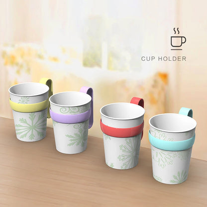 10pcs Simple Fashion Anti-Scald Cup Holder Easy Carrying Spill-Proof Cup Holder For Home/Office Kitchen Gadgets