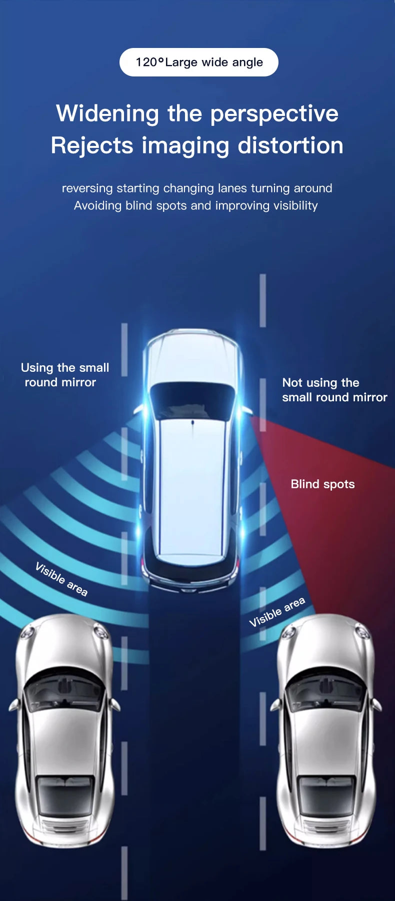 Car Rearview Mirror 360° Small Round Mirror Auto Accessories