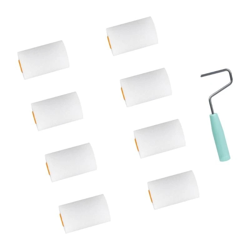 9pcs Paint Roller set Mini Foam Rollers Upgrades for Detailed Work & Small Areas 601A