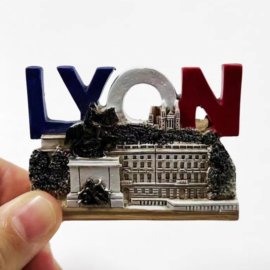 Europe France Lyon Strasbourg Marseille Resin 3D Fridge Magnets Tourism Souvenir Refrigerator Sticker