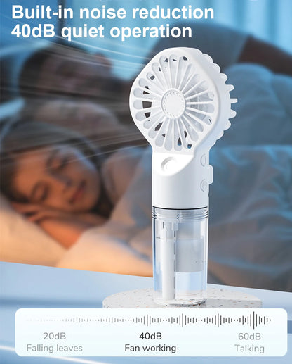 Portable Humidifier Fan Mini Handheld Mist Fan Portable USB Rechargeable Handheld Fan with Humidifier Mini Water Spray Hand Fan