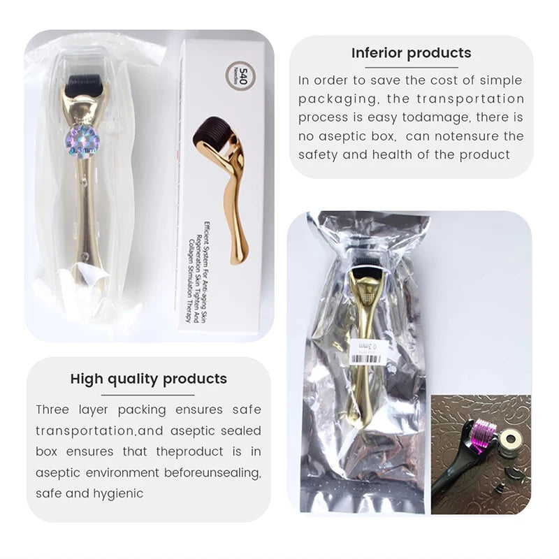 Facial Microneedle Roller Massage DRS 540 Derma Roller Needle Instrument Face Roller Massager Needles Skin Care Tool for Face