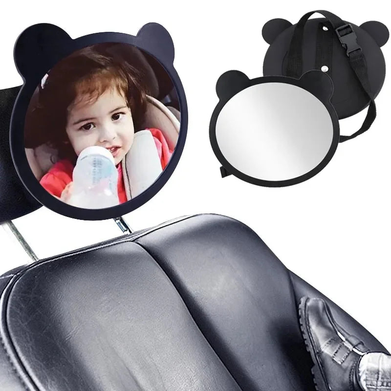 Adjustable Car Rear Seat View Mirror Cartoon Wide View Baby Safety Facing Seat Mirror Universal Shatterproof Car Kids Monitor